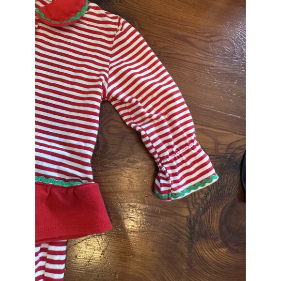 All Mine Baby Girl 2 Piece Stripe Christmas PJ's 18 Months Ruffles - Picture 10 of 13